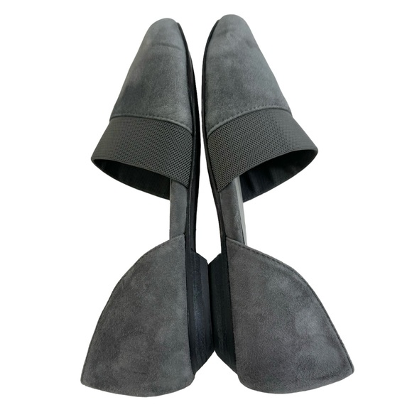 Eileen Fisher Flute D'osay Grey Suede Pointed Toe Flat Shoes Size 5.5 - Picture 6 of 16
